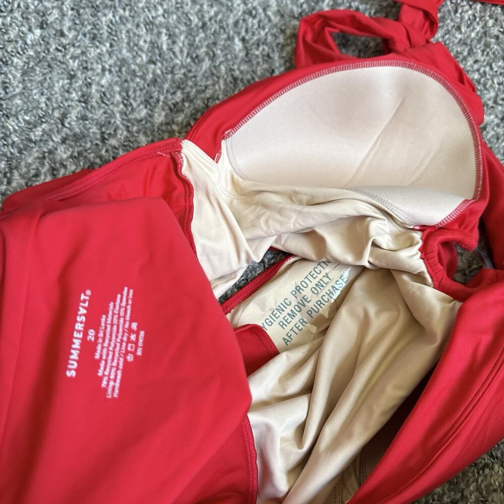 Summersalt The O Ring Reef One Piece Swimsuit Red Plunge Deep V Neck Size 20 New - Picture 7 of 7